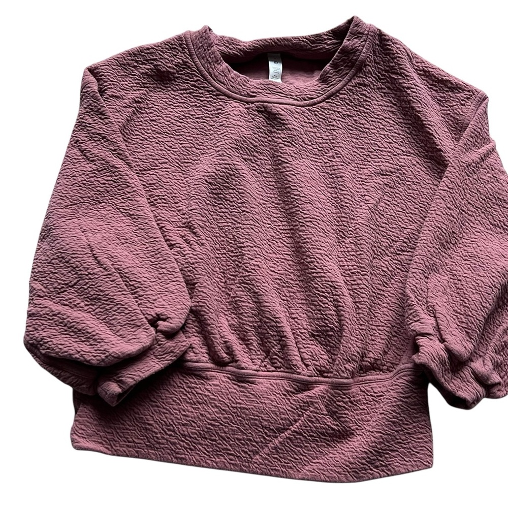 Lululemon Textured Crewneck Pullover Spiced Chai Size 6 - Picture 5 of 10